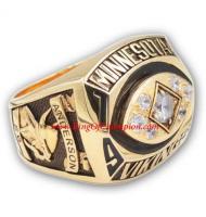 1976 Minnesota Vikings National Football Conference Championship Ring, Custom Minnesota Vikings Champions Ring