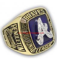 1991 Atlanta Braves National League Baseball Championship Ring, Custom Atlanta Braves Champions Ring