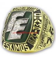 1987 Edmonton Eskimos the 75th Grey Cup Men's Football Championship Ring, Custom Edmonton Eskimo Champions Ring