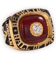 2009 Naismith Memorial Basketball Hall of Fame Michael Jordan Men's Basketball Football Championship Ring
