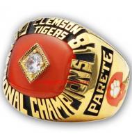 1981 Clemson Tigers NCAA Men's Football National College Championship Ring