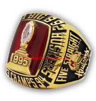 1995 Nebraska Cornhuskers Big 8 Men's Football College Championship Ring, Custom Nebraska Cornhusker Champions Ring